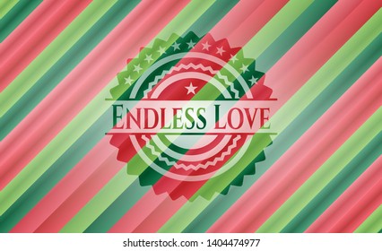 Endless Love christmas style emblem. Vector Illustration. Detailed.