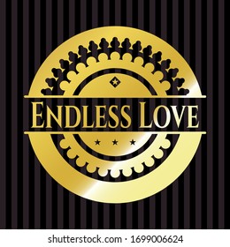 Endless Love gold badge. Vector Illustration. Detailed.