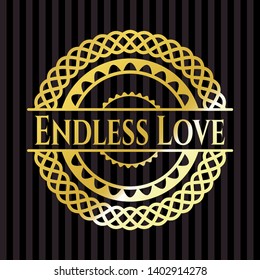 Endless Love gold shiny emblem. Vector Illustration. Detailed.