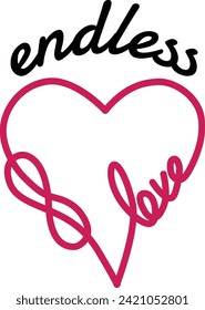 Diseño de vectores interminables de corazón de amor para artículos impresos a petición