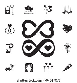 Endless love icon. Set of Valentine's Day elements icon. Photo camera quality graphic design collection icons for websites, web design, mobile app on white background