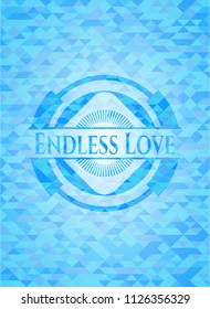 Endless Love light blue emblem with mosaic background
