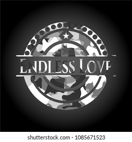 Endless Love on grey camouflaged texture