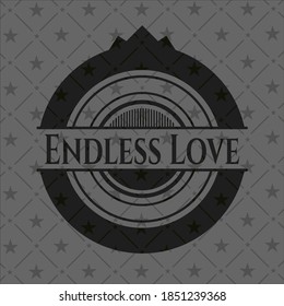Endless Love realistic black emblem. Vector Illustration. Detailed. 