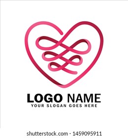 Endless love symbol, infinity heart logo