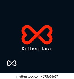 Endless love symbol. Two hearts