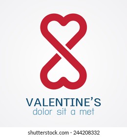 Endless love symbol. Two hearts.-vector illustration