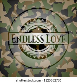 Endless Love written on a camouflage texture