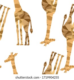 Endless low poly giraffe pattern