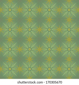 Endless luxury retro underlying grid for packaging printing, paper, wallpaper, tiles, fabrics and accessories with the theme of stars and flowers