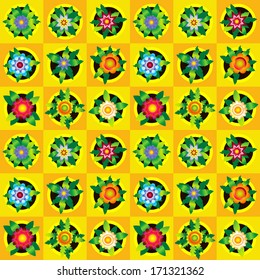 Endless luxury underlying grid for packaging printing, paper, wallpaper, tiles, fabrics and accessories with the theme of flowers