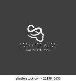 Endless mind logo design template. Vector illustration