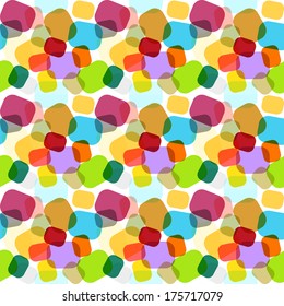 Endless mosaic pattern in rainbow colors with geometric ornaments in candy style