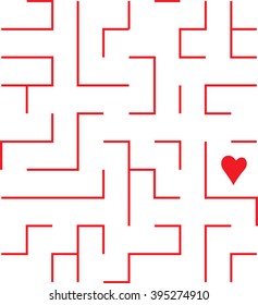 endless multiplies in all directions vector labyrinth with heart/Endless maze of love