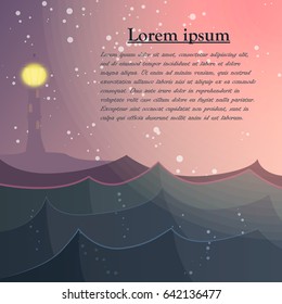 Endless ocean. Vector illustration.