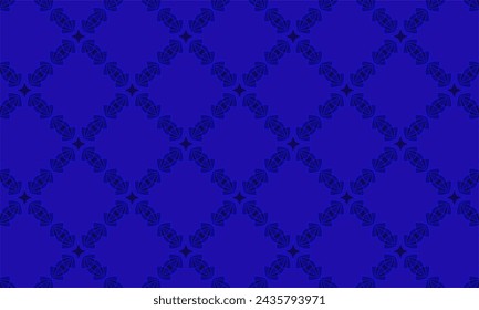 Endless ornament flat vector design with blue concept, seamless geometric abstract shapes forming crossed diagonal lines.
