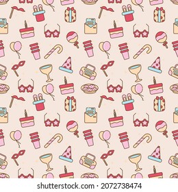 Endless Party Theme Pattern Background.