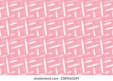 Endless pattern of abstract intertwined luminous element in trendy soft pink. Knitted neon 3D effect