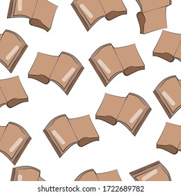 endless pattern of books on a white background