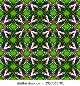 Endless pattern can be used for ceramic tile, linoleum, textile, backgrounds. Vector seamless abstract pattern with diagonal stripes on texture background in retro white, black and green colors.