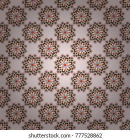 Endless pattern can be used for ceramic tile, wallpaper, linoleum, textile. Vector seamless ceramic tile with colorful patchwork. Vintage brown, purple and gray pattern in turkish style.