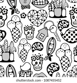 Endless pattern and cartoon