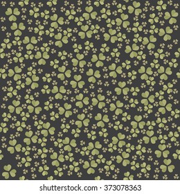 Endless pattern with Clover leaves for St. Patrick's day.  Stylish template can be used for wallpaper, linen, tile, design fabric, card, cover and more creative ideas.