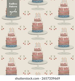 Endloses Muster Happy Birthday Cake
