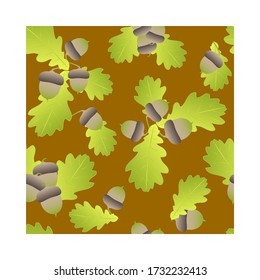 
endless pattern of oak leaves and acorns