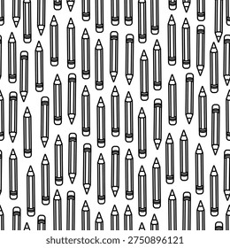 Endless pattern of pencils in vertical direction on transparent background. Vector symbols. Hand-drawn sketch. - Powered by Shutterstock - Get 15% off with code: PIKWIZARD15