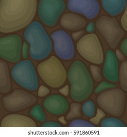 Endless pattern of stones. Illustration. Texture