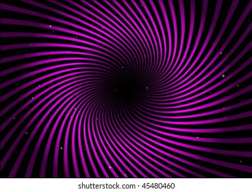 Endless pink swirl above starfield