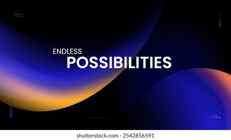 Endless Possibilities Neon Eclipse – Bold Typographic Art Infused with Space and Tech Vibes for Modern Environments