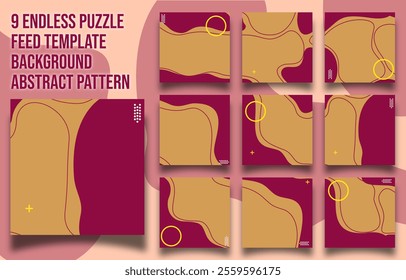 The Endless Puzzle Feed Template Background Abstract Pattern is very interesting, because they are connected to each other. You can post at any time one by one without missing a single posting pattern