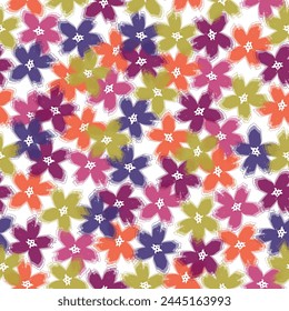 Endless rapport for packaging, textiles, decoupage, wall-art Colorful flower seamless pattern illustration.