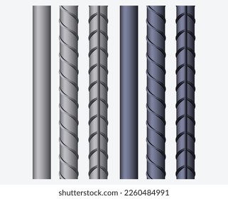 Endless rebars. Reinforcement steel and composite for building. Vector illustration
