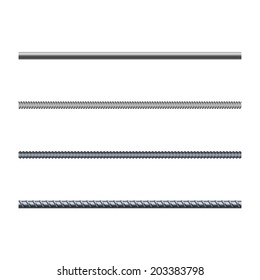 Endless rebars, reinforcement steel, vector illustration