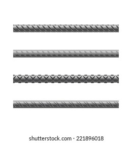 Endless rebars, reinforcement steel, vector illustration