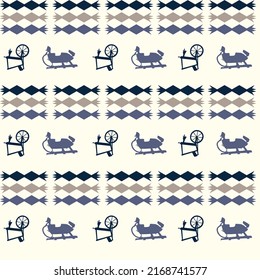 Endless repeating pattern of folk theme.