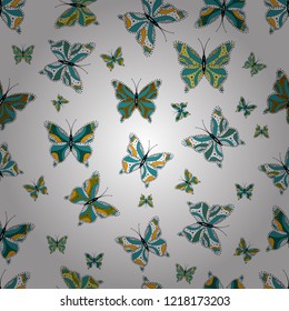 Endless. Seamless abstract floral background with butterflies. Fashion Fabric Design. Vector. Sketch, doodle, scribble.