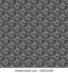 Endless seamless black lemon orange background texture