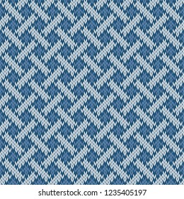 Endless seamless knitted woolen pattern based on the Celtic knot