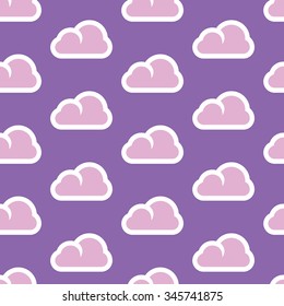 endless seamless pattern with cute stylized clouds - for design of wrapping paper, wallpaper and cloth