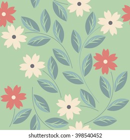 Endless seamless pattern with decorative flowers can be used for  design fabric, linen, tile , wallpaper, kid clothes and more creative ideas.