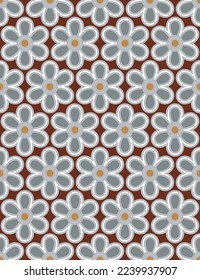 interminable, sin costura, floral, gris sobre fondo marrón,vector