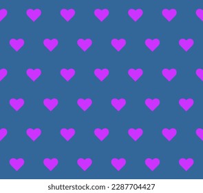 Endless seamless pattern of heart   Pink Turquoise vector hearts Bright pink. Background Wallpaper. Wrapping paper Background. Vector illustration Textile Fabric design Pattern with hearts Purple Hear