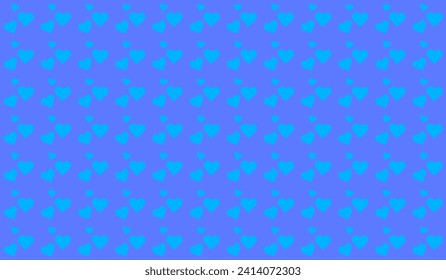 Endless seamless pattern of hearts.Turquoise blue Hearts on purple Background. Wallpaper, Wrapping paper. Background for Valentine's Day. Fabric design textile swatch. Light blue. Heart Love