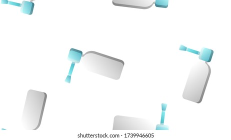 Endless seamless pattern of medical scientific medical objects drops and sprays for nose and throat from a cold and sore throat on a white background. Vector illustration.