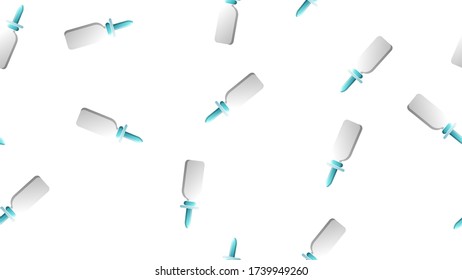 Endless seamless pattern of medical scientific medical objects drops and sprays for nose and throat from a cold and sore throat on a white background. Vector illustration.