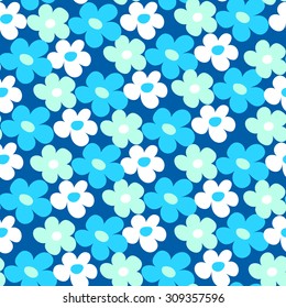 Endless simple floral pattern. Seamless texture. Colorful cute flowers